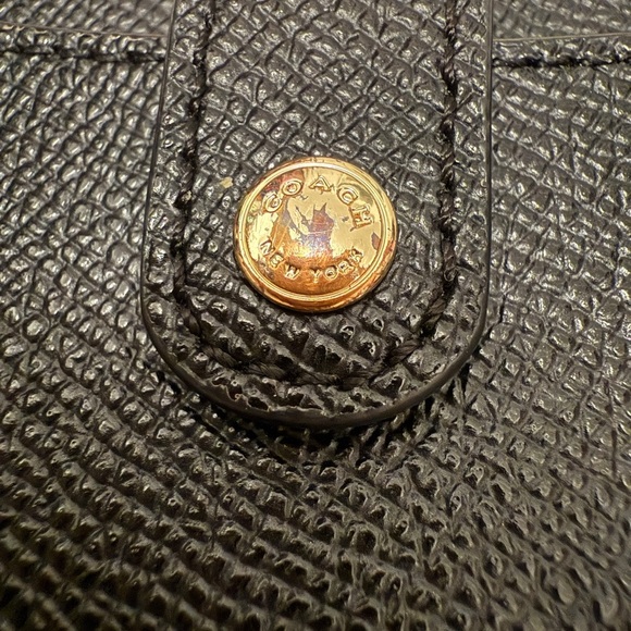 Coach Black and Gold Textured Wallet - Picture 2 of 10